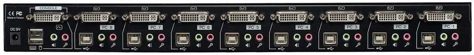 KVM Perjungiklis - LINDY 8 Prievadų DVI-I USB 2.0 garso KVM Perjungiklis 1920x1200@60Hz