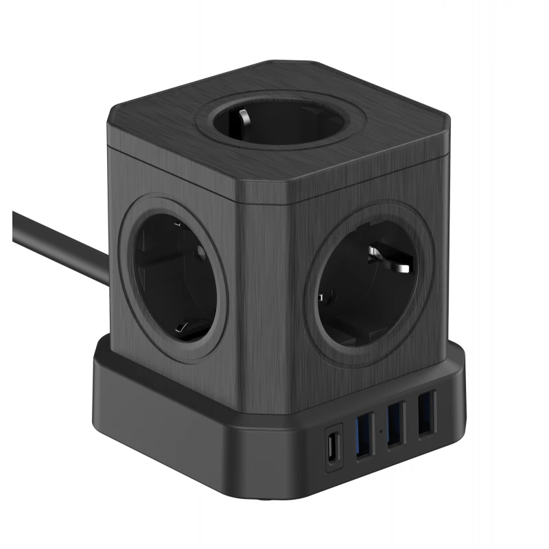 Newell GaN Power Cube 9in1 - juodas