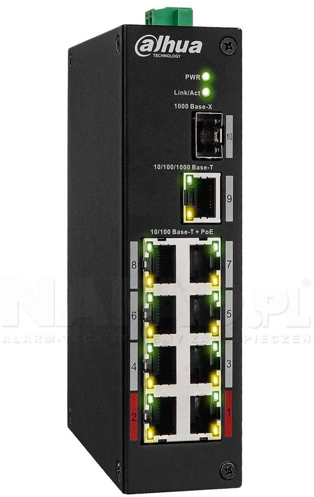Šakotuvas PRAMONINIS SWITCH'AS POE PFS3110-8ET-96-V2 8 PRIEVADŲ SFP DAHUA