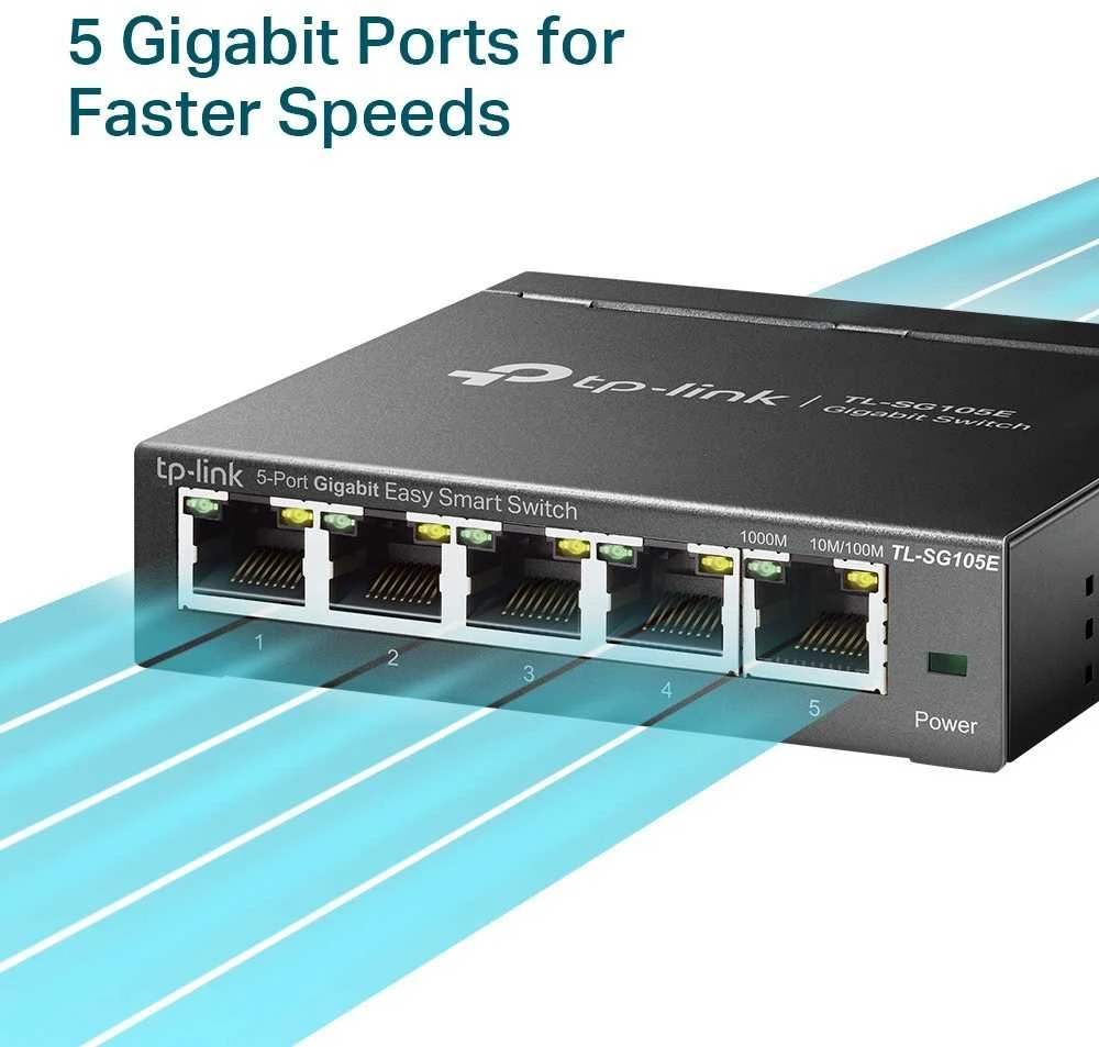Šakotuvas TP-Link TL-SG105E 5-PORT GBIT - EASY SMART SWITCH