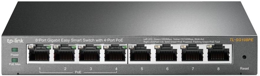 SWITCH POE TL-SG108PE 8 PRIEVADŲ TP-LINK