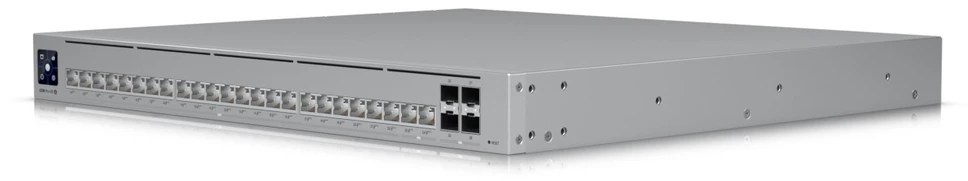 Šakotuvas „UBIQUITI PRO HD 24 POE“ PROFESIONALIOS LYGIO, 3 SLUOKSNIO „ETHERLIGHTING®“ KOMUTATORIUS SU (2) 10 GBE POE++, (22) 2,5 GBE POE++ IR (4) 10G SFP+ PRIEVADAIS. BENDRA POE GALIOS GALIMA 600 W.
