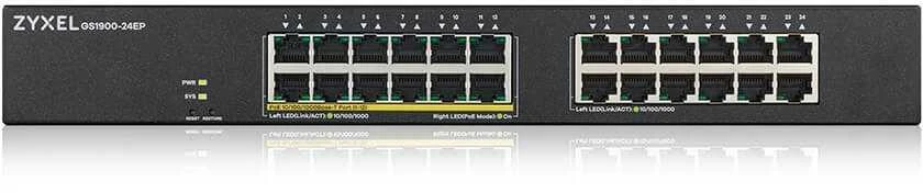 Šakotuvas ZYXEL GS1900-24EP, 24 PORT GBE L2, 12 PORT POE SMART SWITCH, MONTAVIMAS, 130 W (5 M. GARANTIJA)