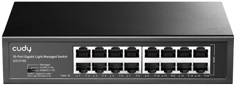 Šakotuvas Tinklo komutatorius - CUDY GS1016E 16-Port Gigabit 32 Gbit/s Metalinis Korpusas Juodas