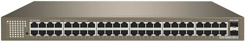 Šakotuvas Tinklo Komutatorius - Tenda TEG1050F Ne-valdomas Gigabit Ethernet Pilkas