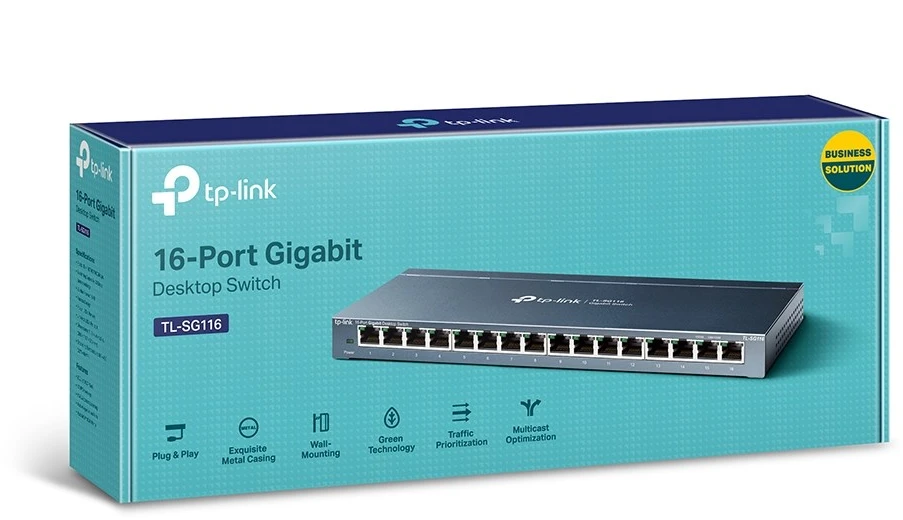 TP-Link 16 prievadų „Gigabit" stalinis tinklo komutatorius