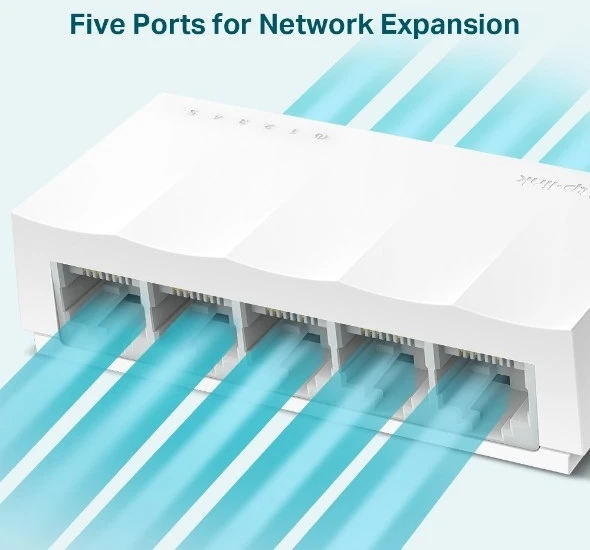 Šakotuvas TP-Link LS1005 network switch Unmanaged Fast Ethernet (10/100) Baltas