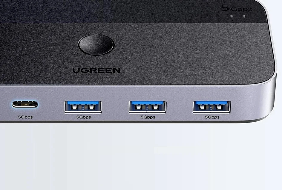 Ugreen USB 3.0 perjungėjas (2 PC <-> 4 įrenginiai (3x USB-A + USB-C))