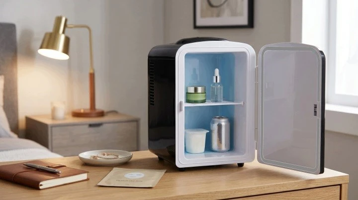ELLE Home ESDAF101BKEU 4L Mini Šaldytuvas, Juodas