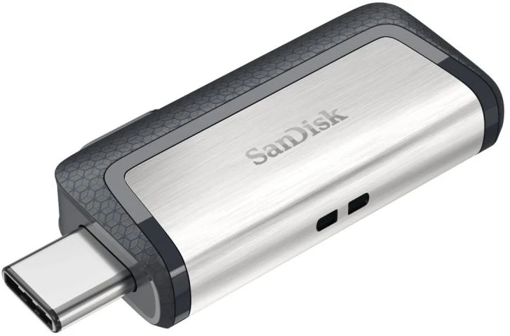 San Disk USB Atmintinė - SanDisk Ultra Dual 256GB SDDDC2-256G-G46, Sidabrinė; Juoda; Pilka