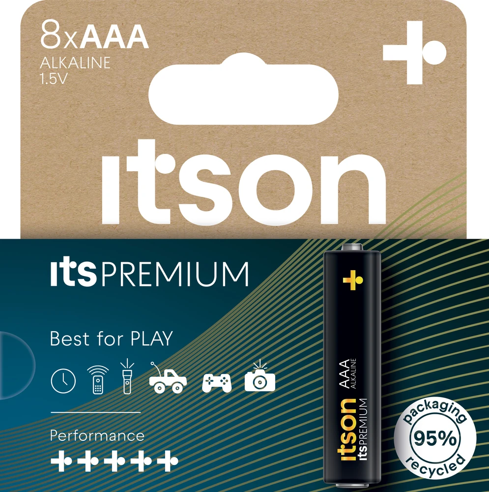Šarminės Baterijos - itson itsPREMIUM LR03IPR/8HH 8 Vnt.