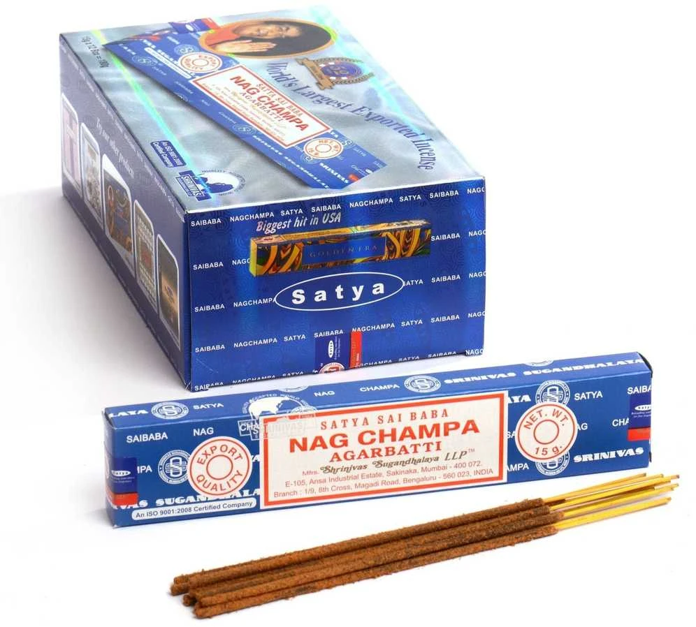 Nag Champa Satya Sai Baba Agarbatti smilkalų lazdelės, 15g