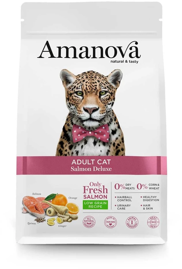 AMANOVA Adult Cat lašiša Deluxe - sausas kačių maistas - 1,5kg