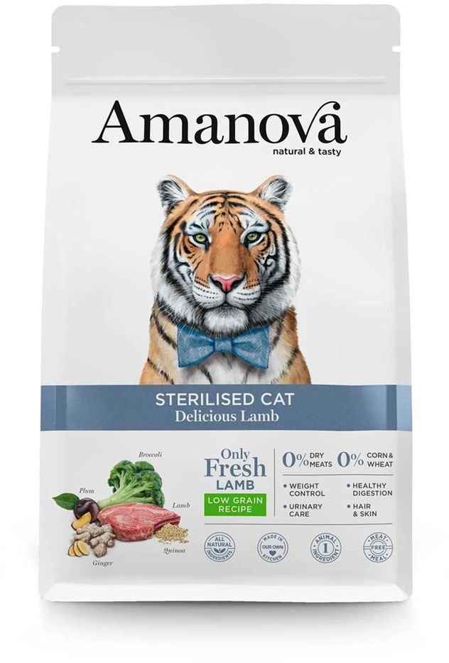 AMANOVA Adult Cat Sterilized Delicious ėriena - sausas kačių maistas - 1,5kg