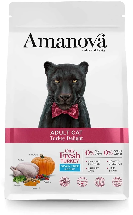AMANOVA Adult Cat kalakutiena Delight - sausas kačių maistas - 1,5kg