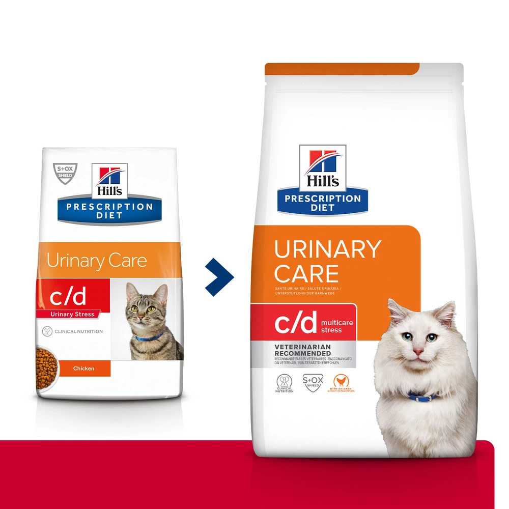 HILL'S PRESCRIPTION DIET Feline c/d Multicare Stress Sausas kačių maistas vištiena 1,5kg