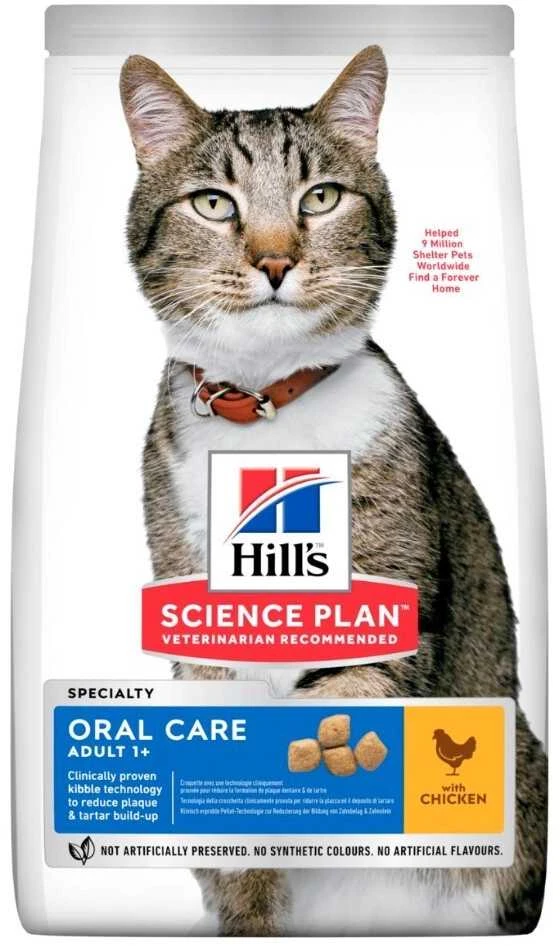 Hill's Cat Science Plan Feline Adult Oral Care vištiena sausas maistas katėms 1,5kg