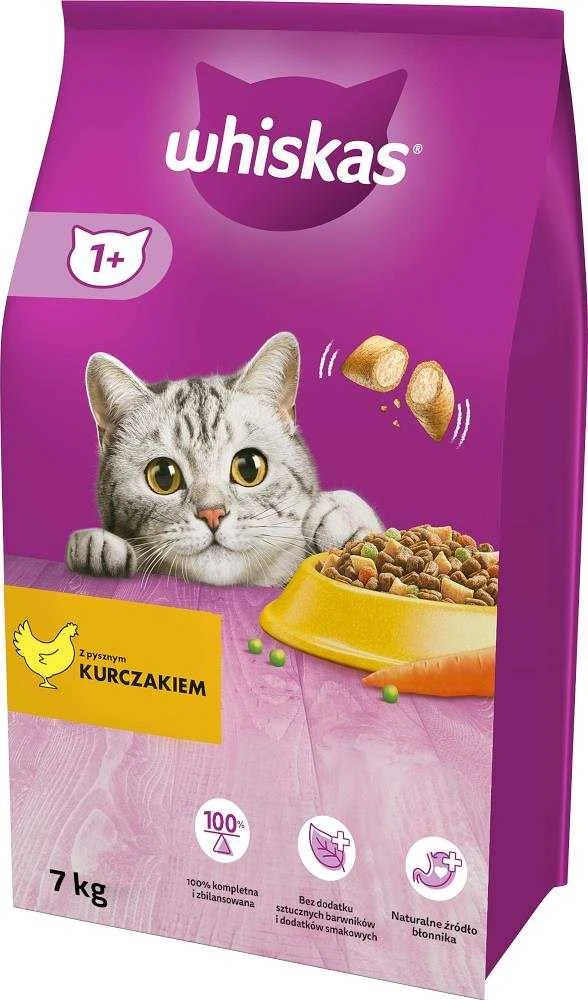 Sausas Kačių Maistas - Whiskas Su Vištiena, 7 Kg