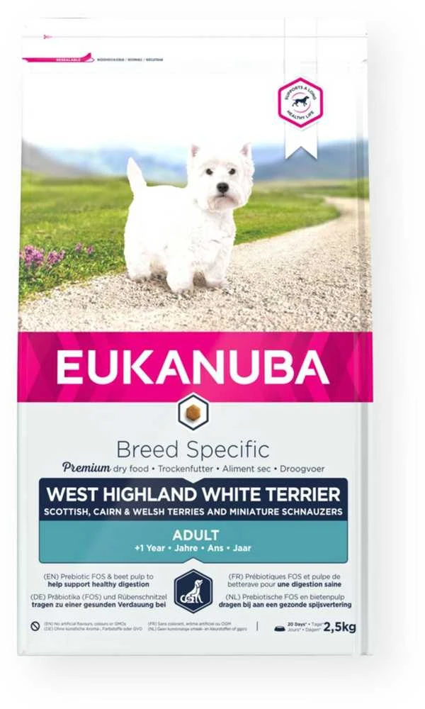 Eukanuba West Highland Terrier Adult (vištiena) 2,5kg