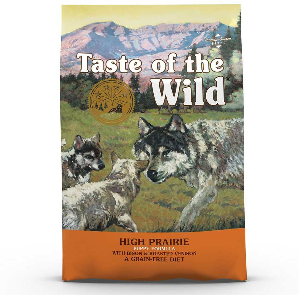 Taste of the Wild High Prairie Puppy sausas begrūdis šunų maistas su bizoniena ir elniena mažiems šuniukams, 2kg