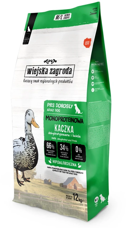 Sausas Šunų Maistas - WIEJSKA ZAGRODA Monoprotein antiena 12kg