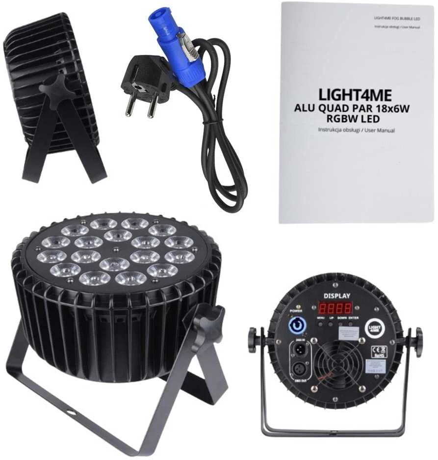 LIGHT4ME ALU QUAD PAR 18x6W RGBW - sceninis prožektorius