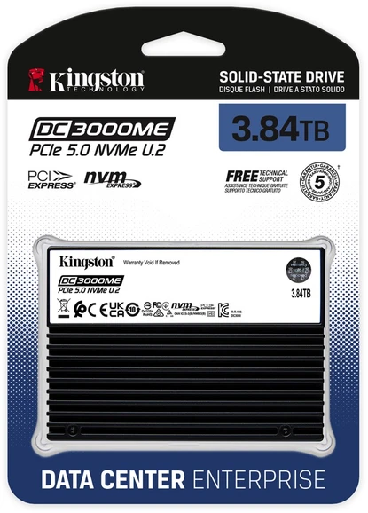 SDD - Kingston DC3000ME 3.84TB PCIe 5.0 14,000 MB/s Juodas
