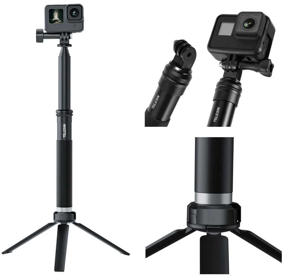 Asmenukių lazda / trikojis Telesin, skirtas sporto kameroms (GP-MNP-090-S)