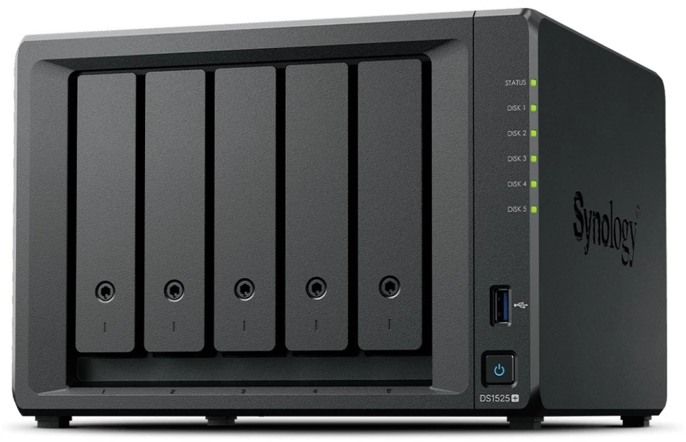 Serveris Synology DiskStation | DS1525+ | AMD Ryzen | V1500B | 8 GB | DDR4 | Juodas