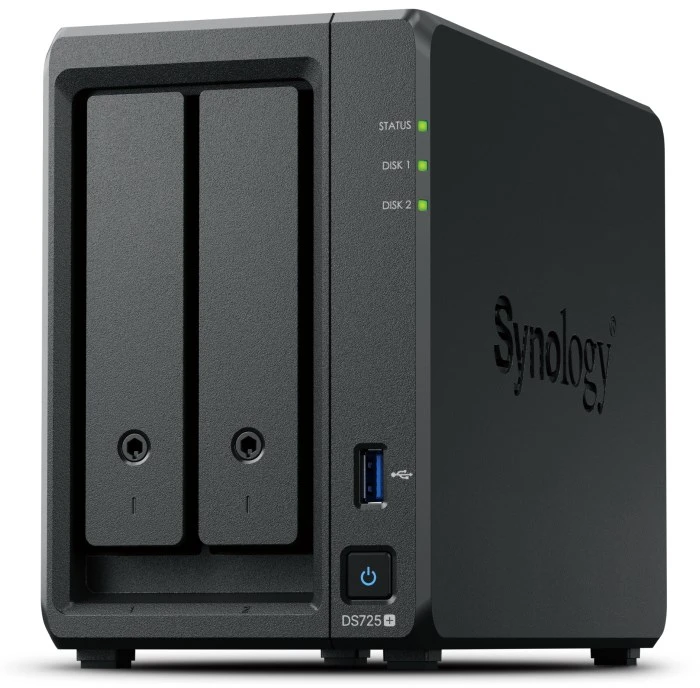 Serveris Synology DiskStation | DS725+ | AMD Ryzen | R1600 | 4 GB | DDR4 | Juodas