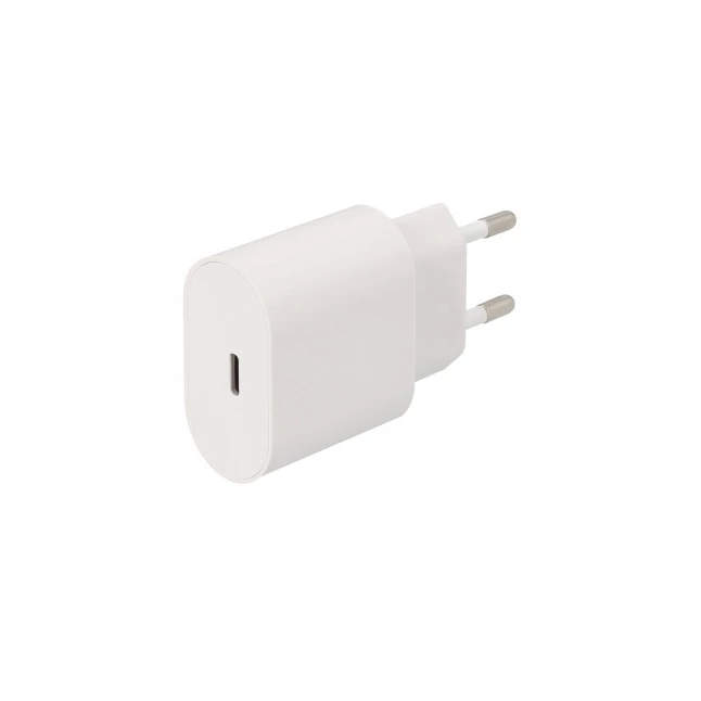 SEEK TOTI 20W Type-C PD Wall Fast Charger with Type-C to Type-C, 1 m PVC Data Cable 3A, Baltas