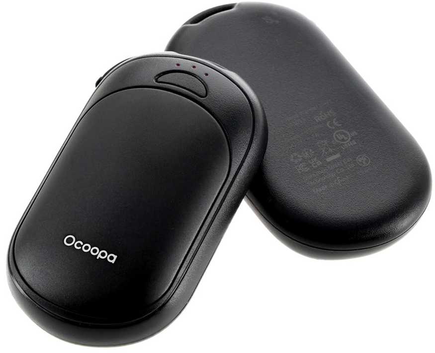 Ocoopa UT3 Lite 2x2500 mAh rankų šildytuvas, USB-C, juoda/juoda