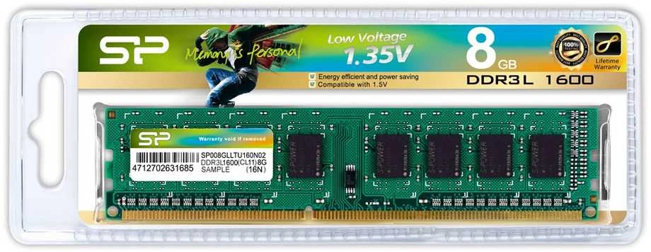 SILIKONIO MAITINIMO KOMPIUTERIS & COMMUNICAT SILICON POWER DDR3 8GB DIMM 1600MHz CL11 1,35V