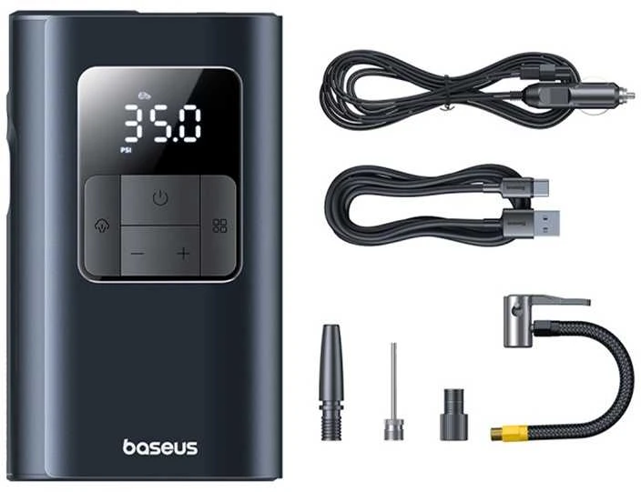 „Baseus PrimeTrip VA1“ padangų kompresorius 2in1 (žibintuvėlis) 6000 mAh 75W juodas