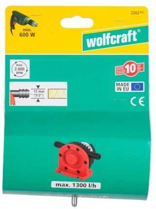 Wolfcraft vandens siurblys 1300 l / h s = 6 mm naudojamas su gręžtuvu 2202000