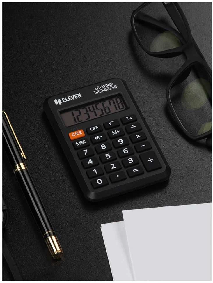 ELEVEN pocket skaičiuotuvas LC-210NR juodas