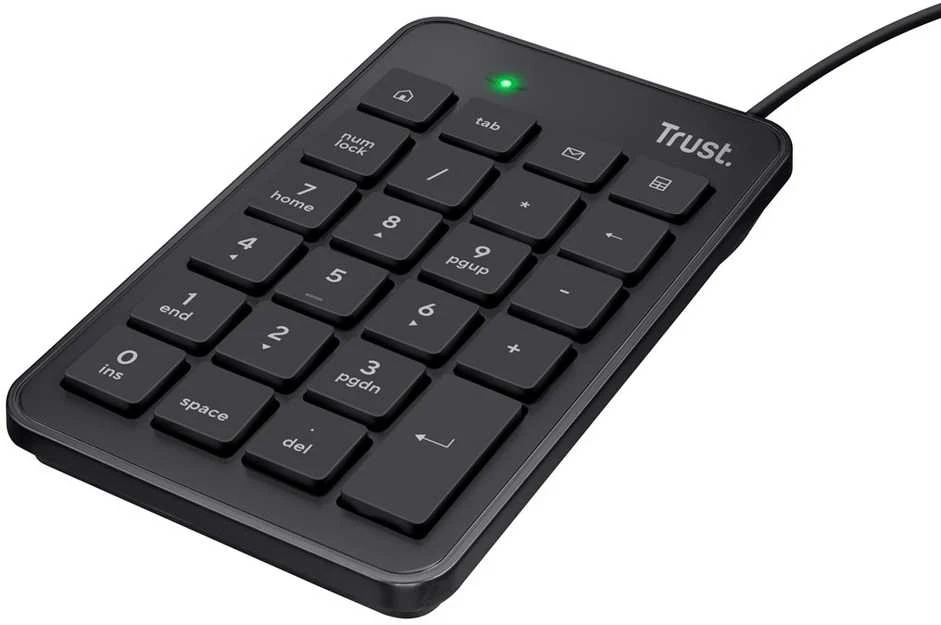 Klaviatūra Trust 22221 numeric keypad Nešiojamas kompiuteris/PC USB Juodas