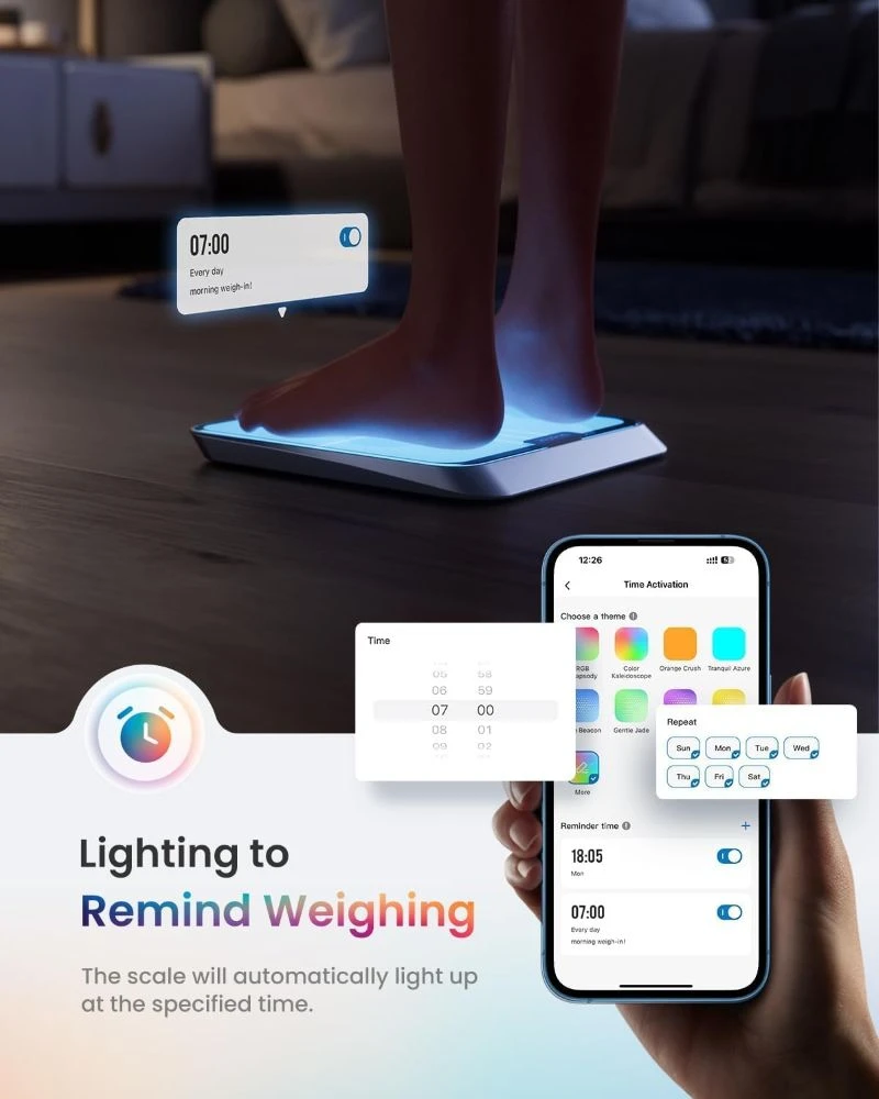 Skaitmeninės Svarstyklės - RENPHO Elis Chroma Smart Scale, Kūno Riebalai, BMI, Wi-Fi, Bluetooth