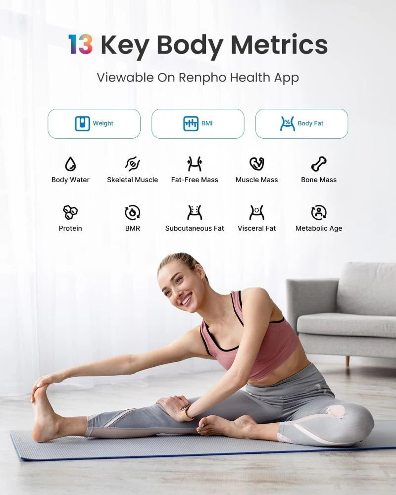 Skaitmeninės Svarstyklės - RENPHO Elis Chroma Smart Scale, Kūno Riebalai, BMI, Wi-Fi, Bluetooth