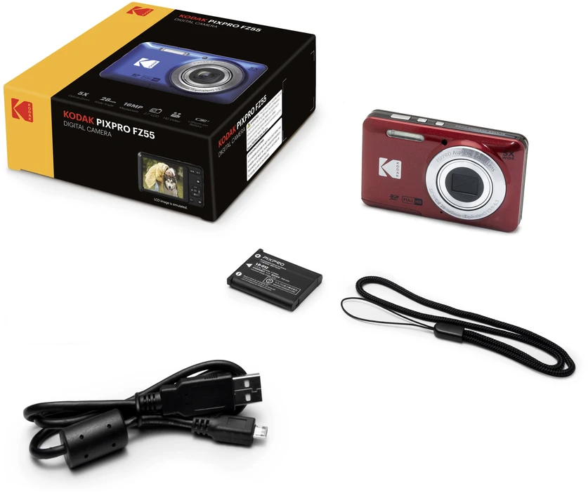Skaitmeninis fotoaparatas - Kodak PIXPRO FZ55 16 MP 5x optinis priartinimas Full HD Raudonas
