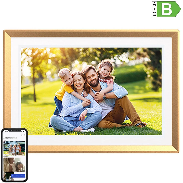 Nuotraukų rėmelis Arzopa D10 (auksinis) 10.1" digital photo frame