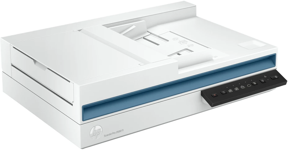 Skeneris Hewlett Packard (HP) „HP ScanJet Pro 2600 f1“ skaitytuvas – A4 spalvotas 300 dpi, plokščias nuskaitymas, automatinis dokumentų tiektuvas, automatinis dvipusis, OCR / nuskaitymas į tekstą, 25 ppm, 1500 puslapių per dieną
