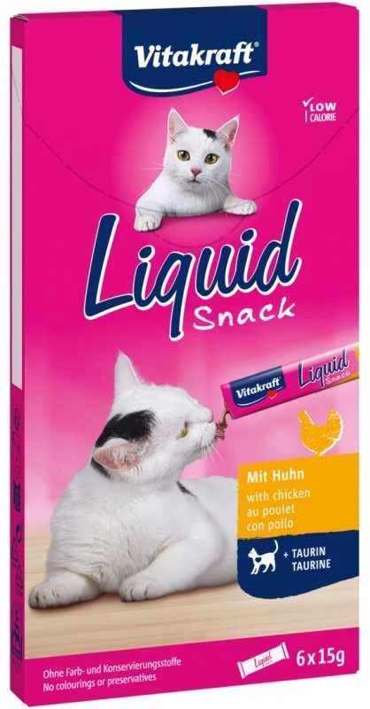 Vitakraft Chovex Sro VITAKRAFT Liquid Snack 6x15 g, kačių pašaro papildas - skanėstai su vištiena ir taurinu