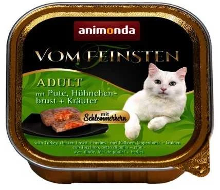 Animoda Kačių Maistas - ANIMONDA Vom Feinsten Suaugusiųjų Turkija Vištienos Krūtinėlė Žolelės 100g