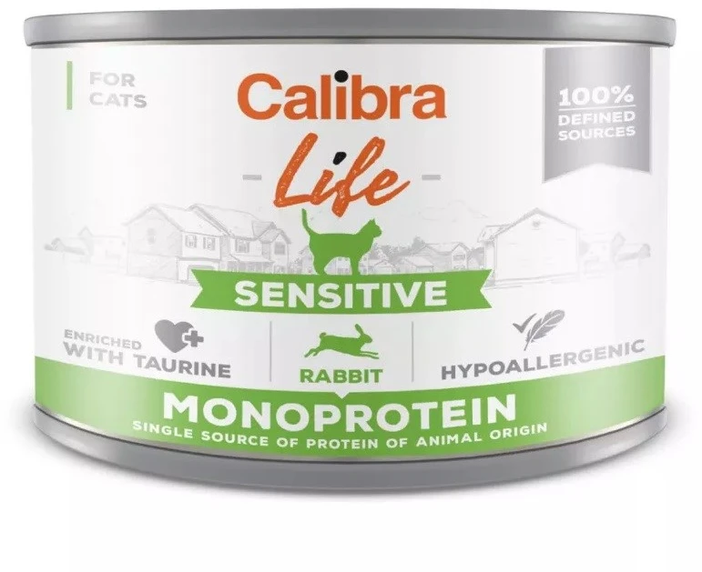CALIBRA Cat Life Sensitive triušiena - šlapias kačių ėdalas - 200 g