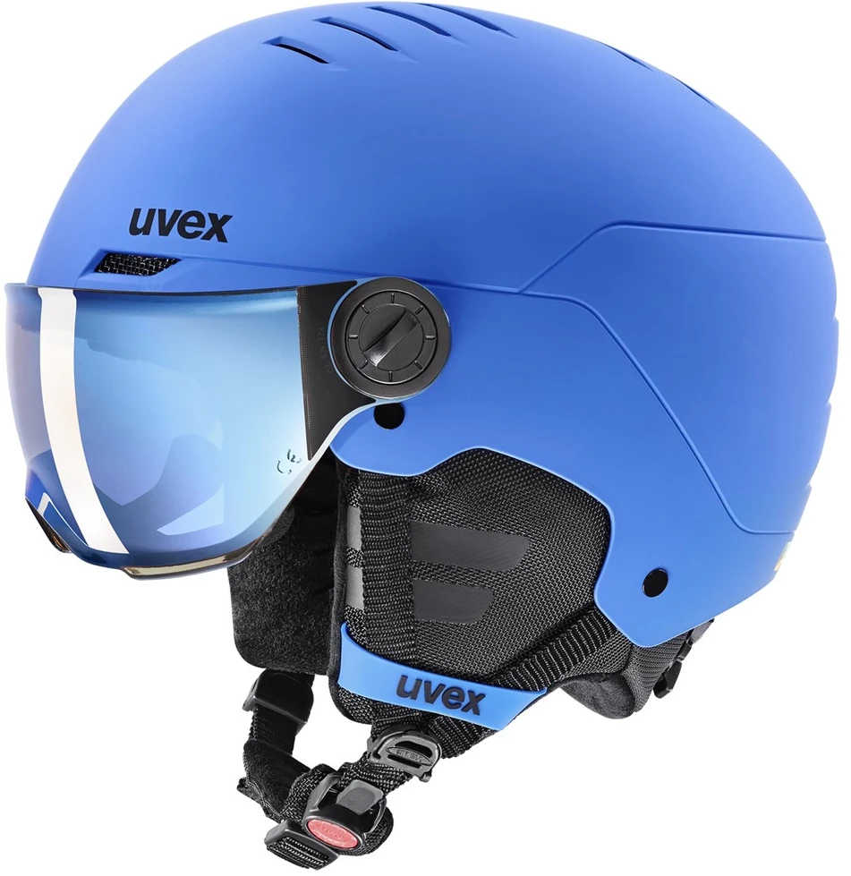Children's Ski Helmet UVEX Rocket jr. Visor Mėlynas Matinis