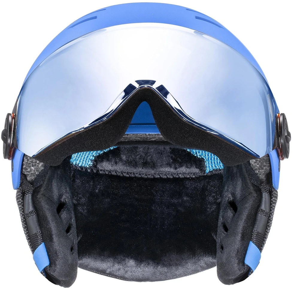 Children's Ski Helmet UVEX Rocket jr. Visor Mėlynas Matinis