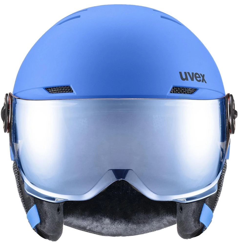 Children's Ski Helmet UVEX Rocket jr. Visor Mėlynas Matinis