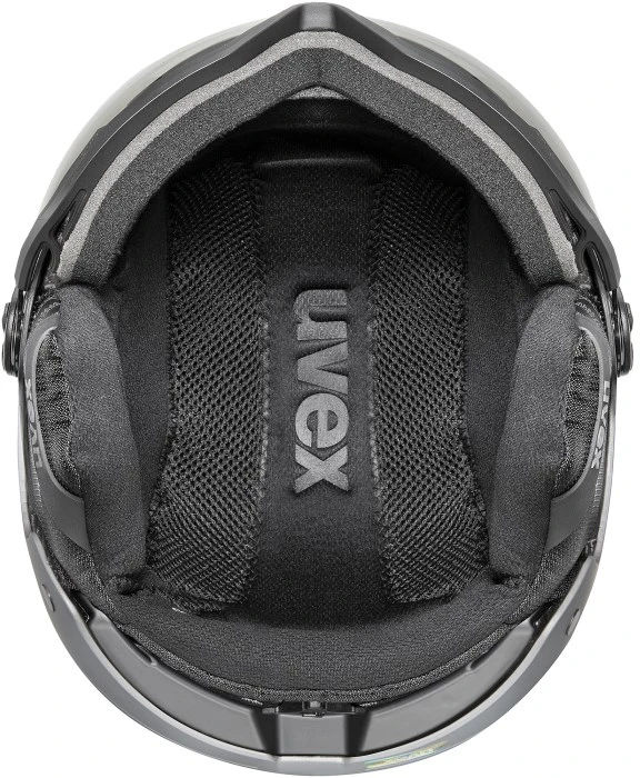 Slidinėjimo šalmas UVEX Wanted Visor pro V juodas matinis, dydis 54–61 cm