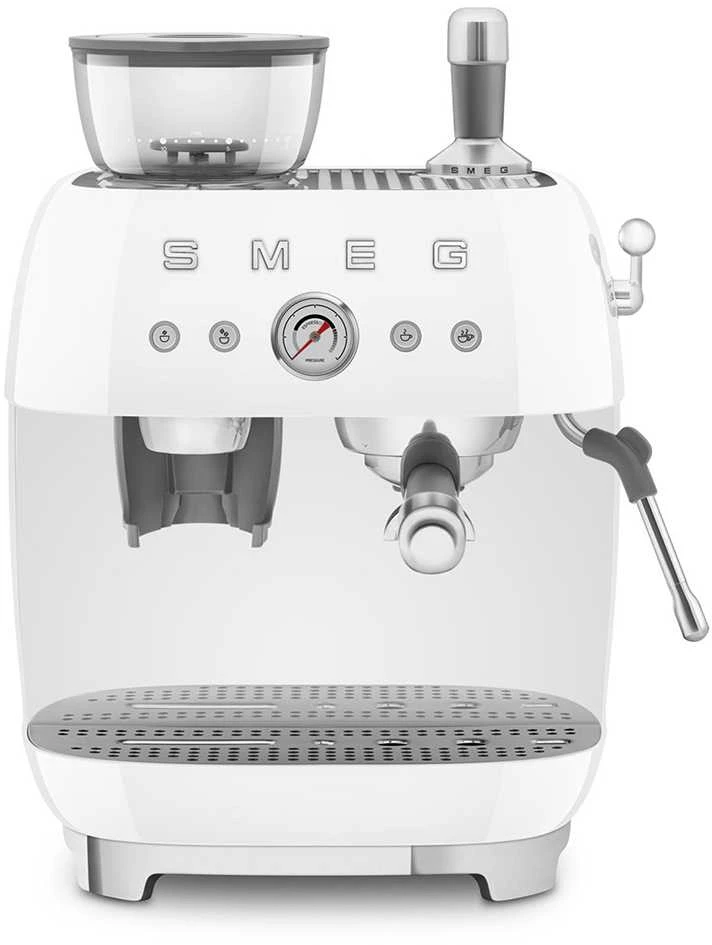 Kavos Aparatas - Smeg Espresso Aparatas su Integruotu Malūnėliu Dviejų Termoblokų Baltas